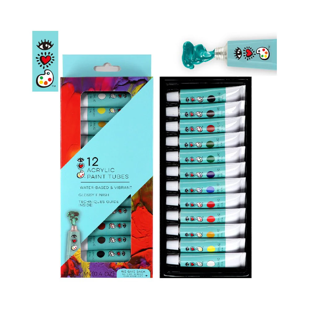 iHeartArt 12 Acrylic Paint Tubes - Image 2