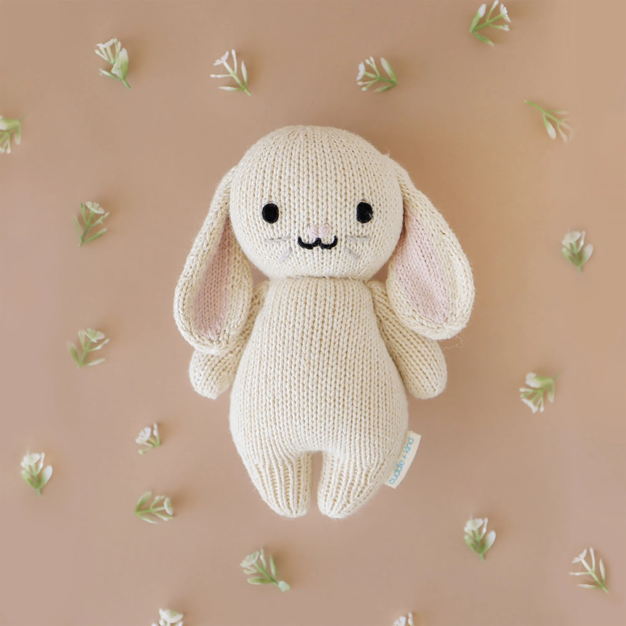Cuddle + Kind Baby Bunny (Oatmeal) Hand-Knit Doll - Image 4