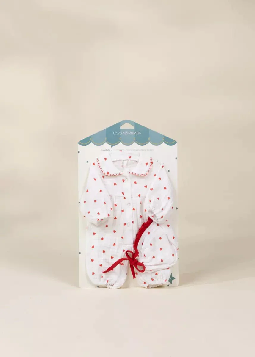Coco Baby 18" Baby Play Doll Clothing Set – Heart Pajamas - Image 4