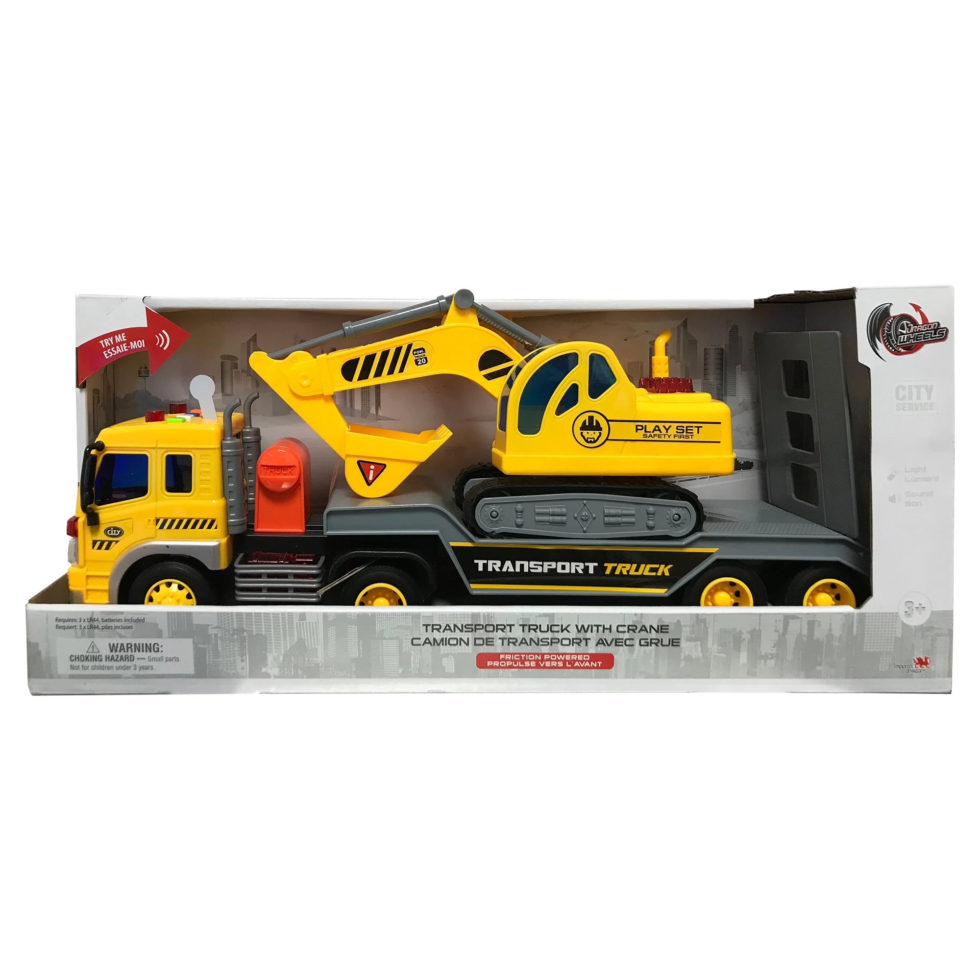 Dragon Wheels Transport Truck with Crane