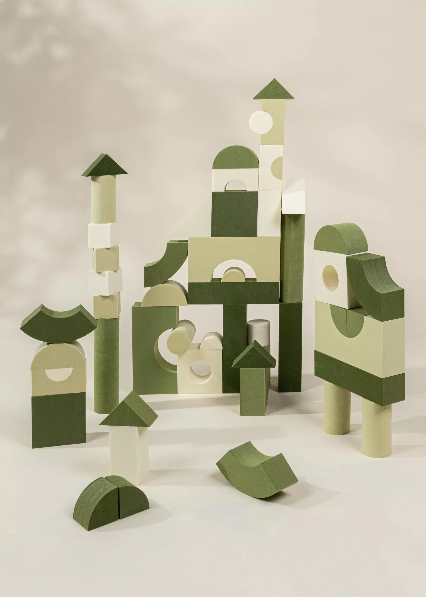 EVA Foam Building Blocks Set - Medium (52pcs) Green Combo