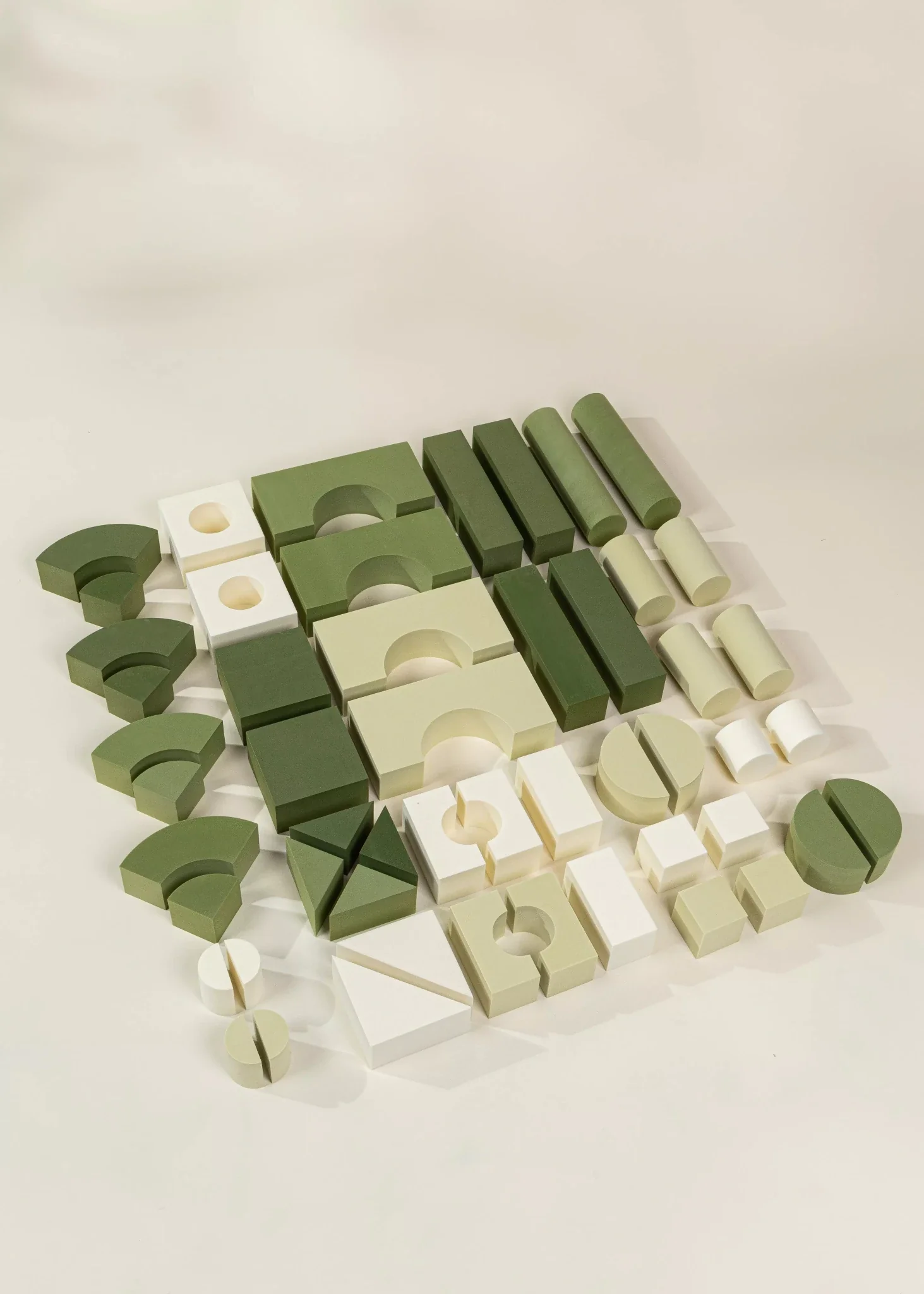 EVA Foam Building Blocks Set - Medium (52pcs) Green Combo - Image 4