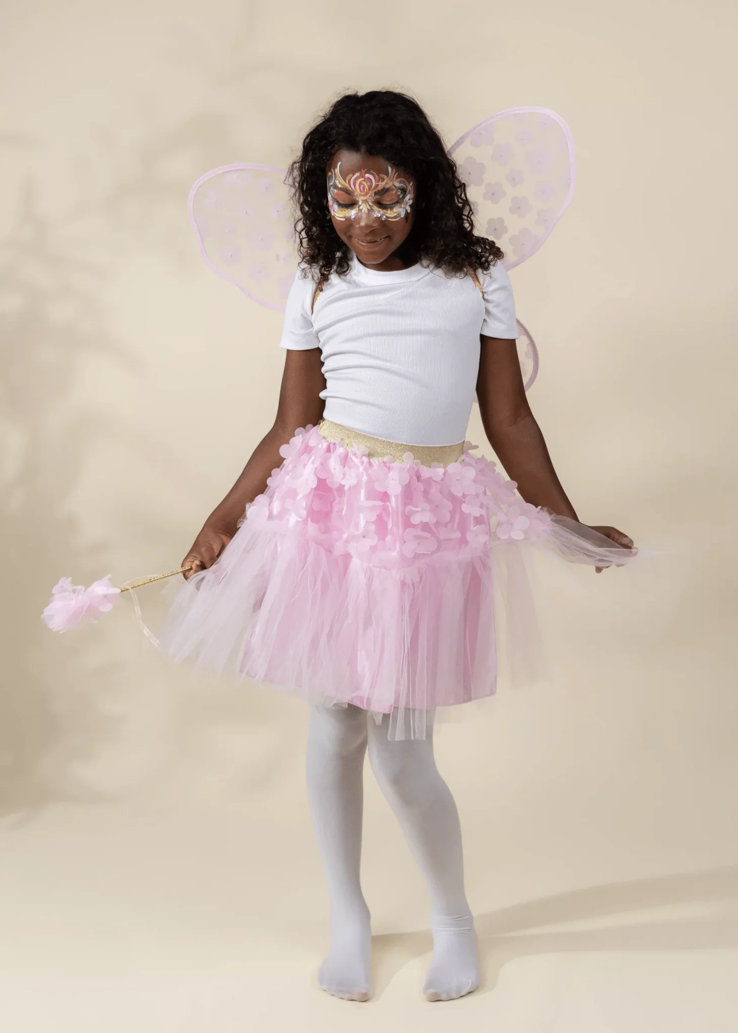 Coco Village Flower Tutu, Wings & Wand Costume 5-6Y