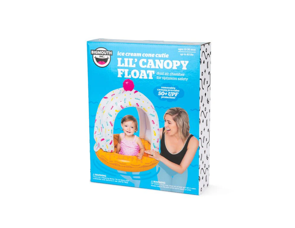 BigMouth Ice Cream Cone Lil' Pool Float w/ Canopy