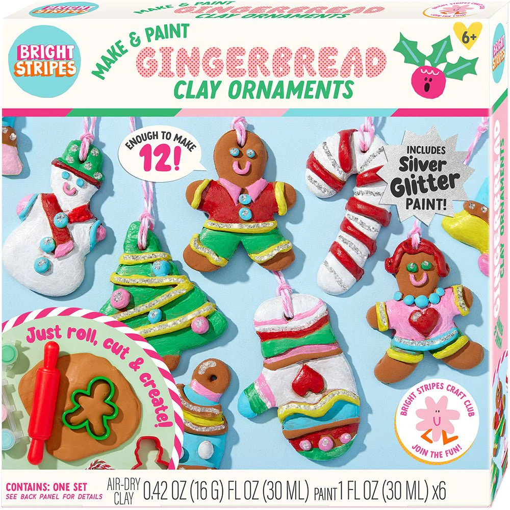 Bright Stripes Mould & Paint Gingerbread Ornaments