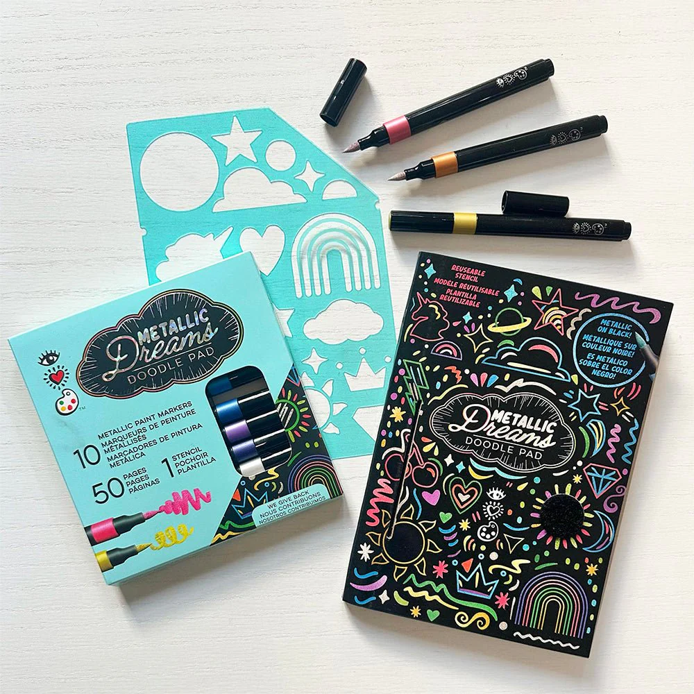 Bright Stripes Metallic Dreams Doodle Pad - Image 2