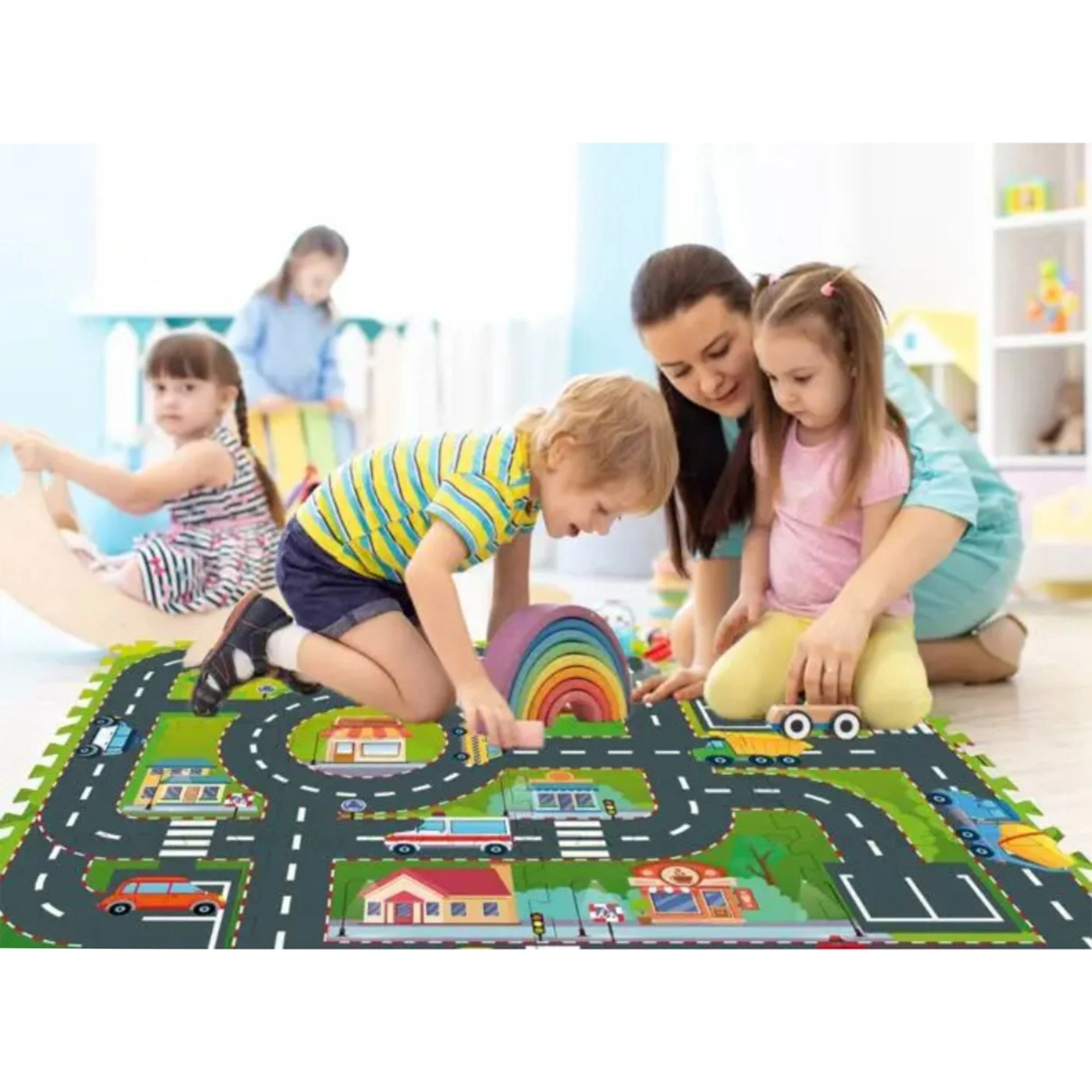 Mima - City Road Truck Puzzle Foam Mat 12-Piece - Image 2