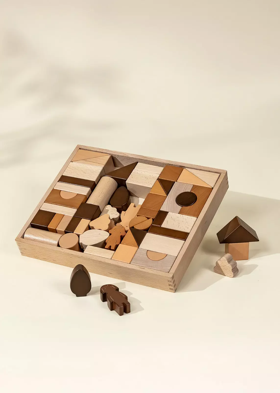 Premium Wooden Construction Blocks Set - 56pcs - Image 6