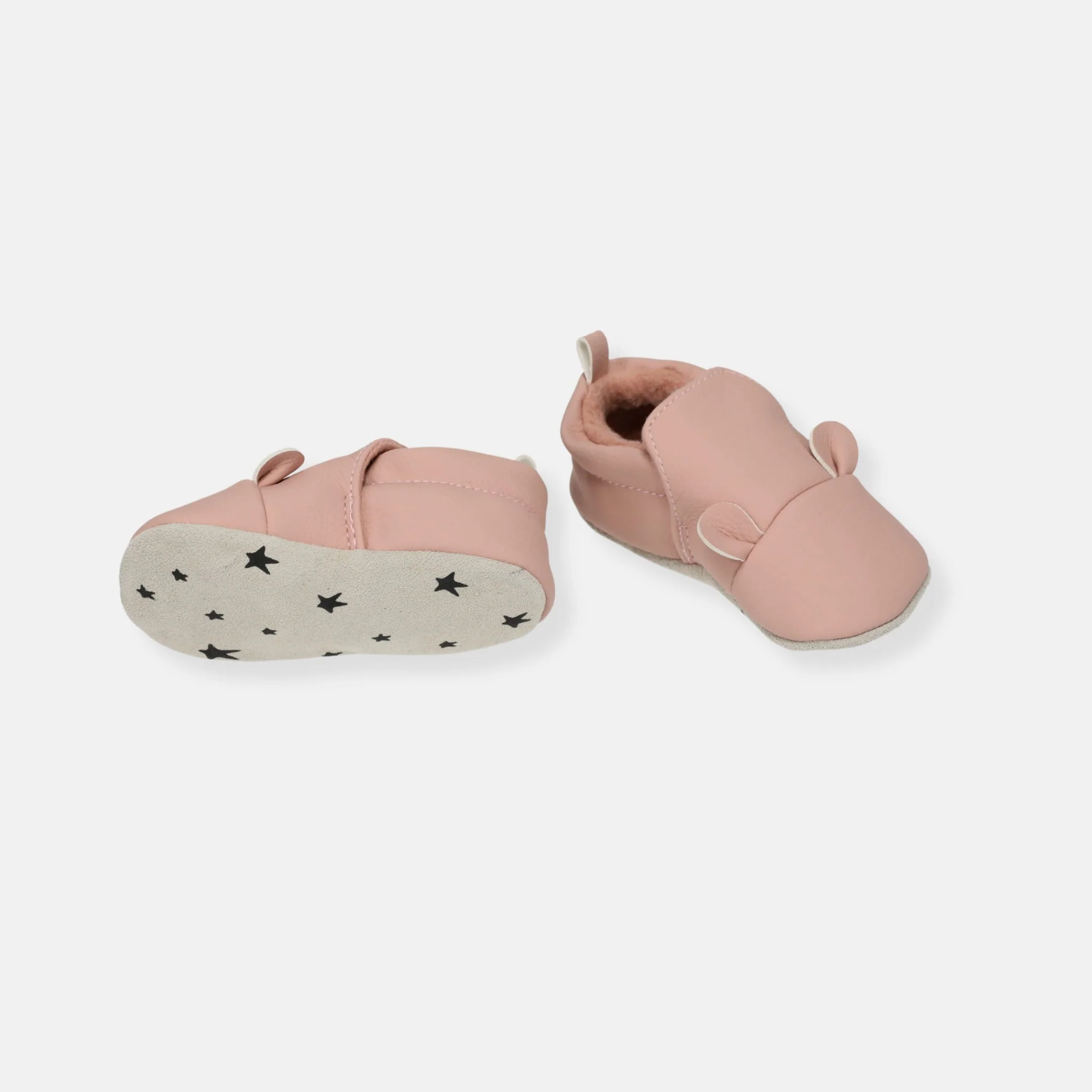 Rise Little Earthling Bear Slide Ons Light Pink 3-6m