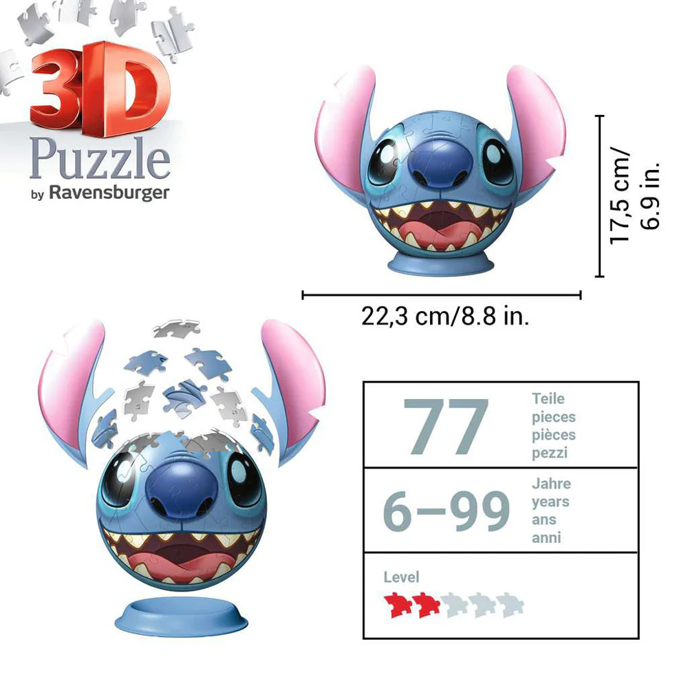 Stitch 72 pc Head w/Ears 3D Puzzle - Image 12