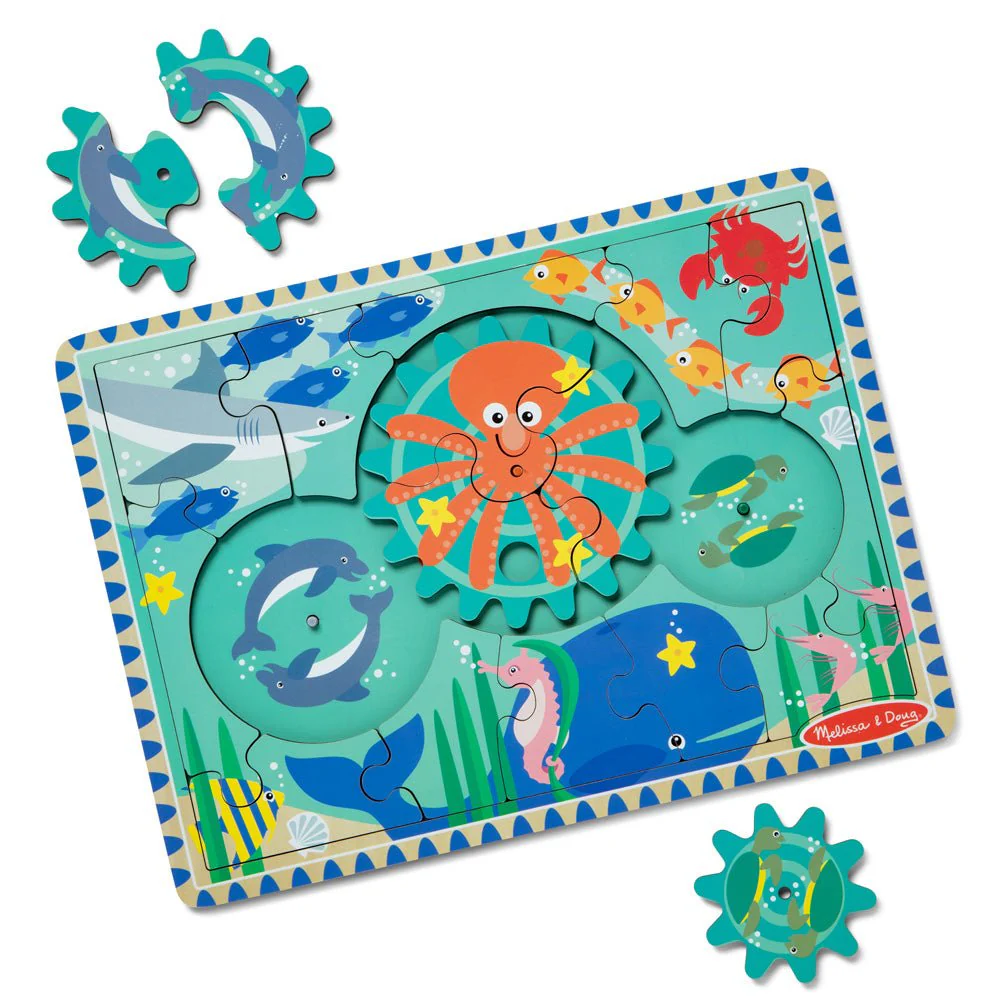 Melissa & Doug Underwater Wooden Gear Puzzle - Image 2