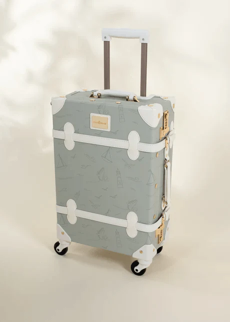 Vegan Leather CarryOn Suitcase Ocean