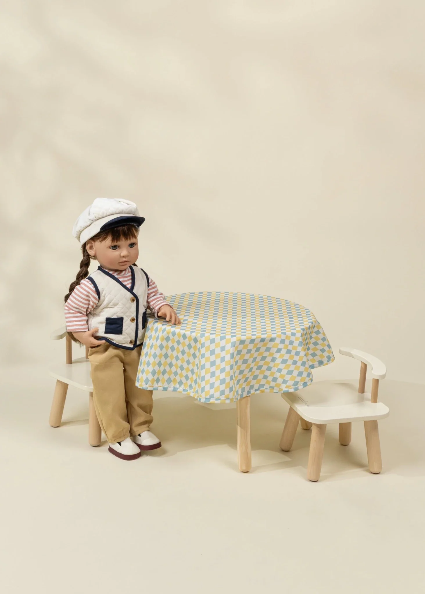 Wooden Doll Table & Chairs Set - Image 2