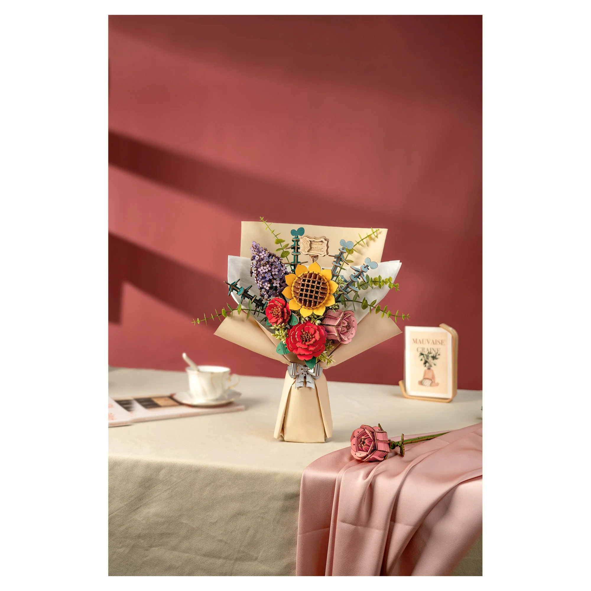 Rowood Wooden Flower Bouquet Model Kit - Image 4