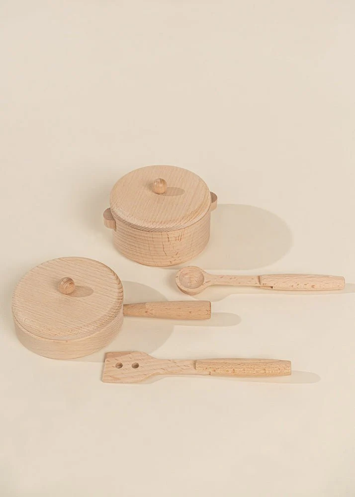 Coco Village Wooden Pots and Pans Playset (6 Pcs) - Image 5